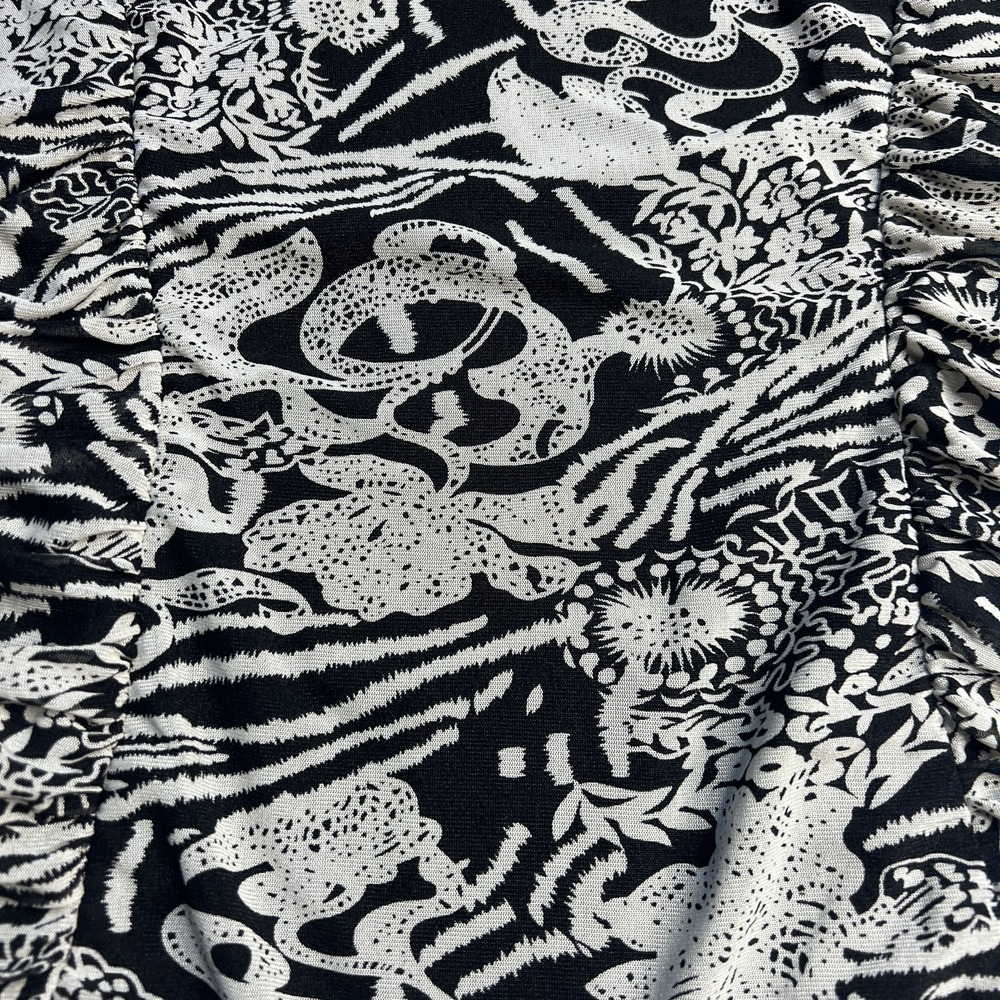 Vtg Y2K Kay Celine Women M Bodycon Top Artsy Rouched Sexy Whimsy Rave Party - Picture 9 of 10
